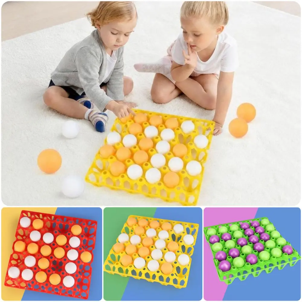 Two-Player Tabletop Party Game Random Color Chessboard Dual Color Balls Interactive Battle Game Multifunctional Egg Holder