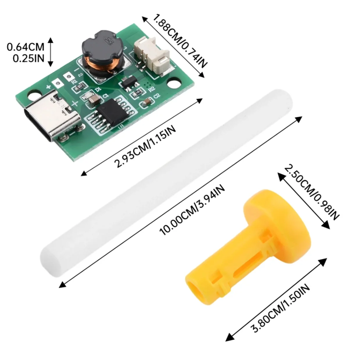 Único Módulo de Umidificação Atomização Não Comutado, DIY Atomizador Ultrassônico, TYPE-C Mini Umidificador, Placa de Circuito, DC 5V