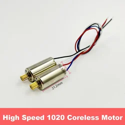 10mm * 21mm 1020 motore Coreless DC 7.4V 45000rpm motore ad altissima velocità con ingranaggio in ottone 11T per Drone per auto RC