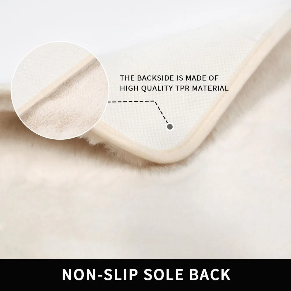 سجادة أنيقة من فراء الأرنب الصناعي الناعم مقاس 6 × 9 أشعث من القطيفة البيضاء للاستخدام في غرفة المعيشة وغرفة النوم القابلة للغسل