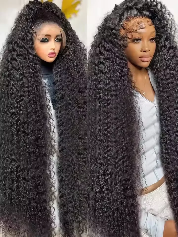 

220 Density Brazilian 30 40 Inch Deep Wave 13x4 13x6 HD Lace Front Human Hair Wig 5x5 Glueless Closure Preplucked Curly Wigs