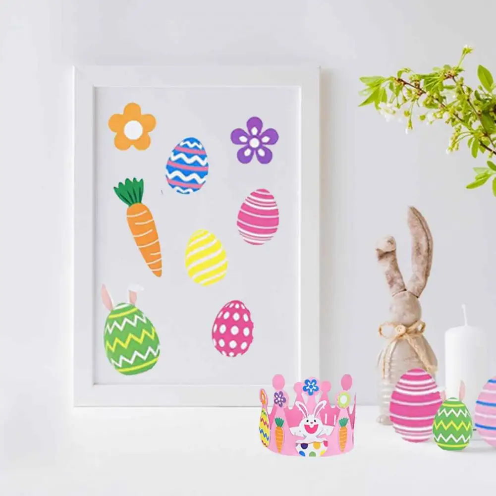 Easy Peel Stick Easter Stickers Spring Party Decoration Set Easter Sticker Self-adhesive Foam Stickers Happy Easter Egg for Home