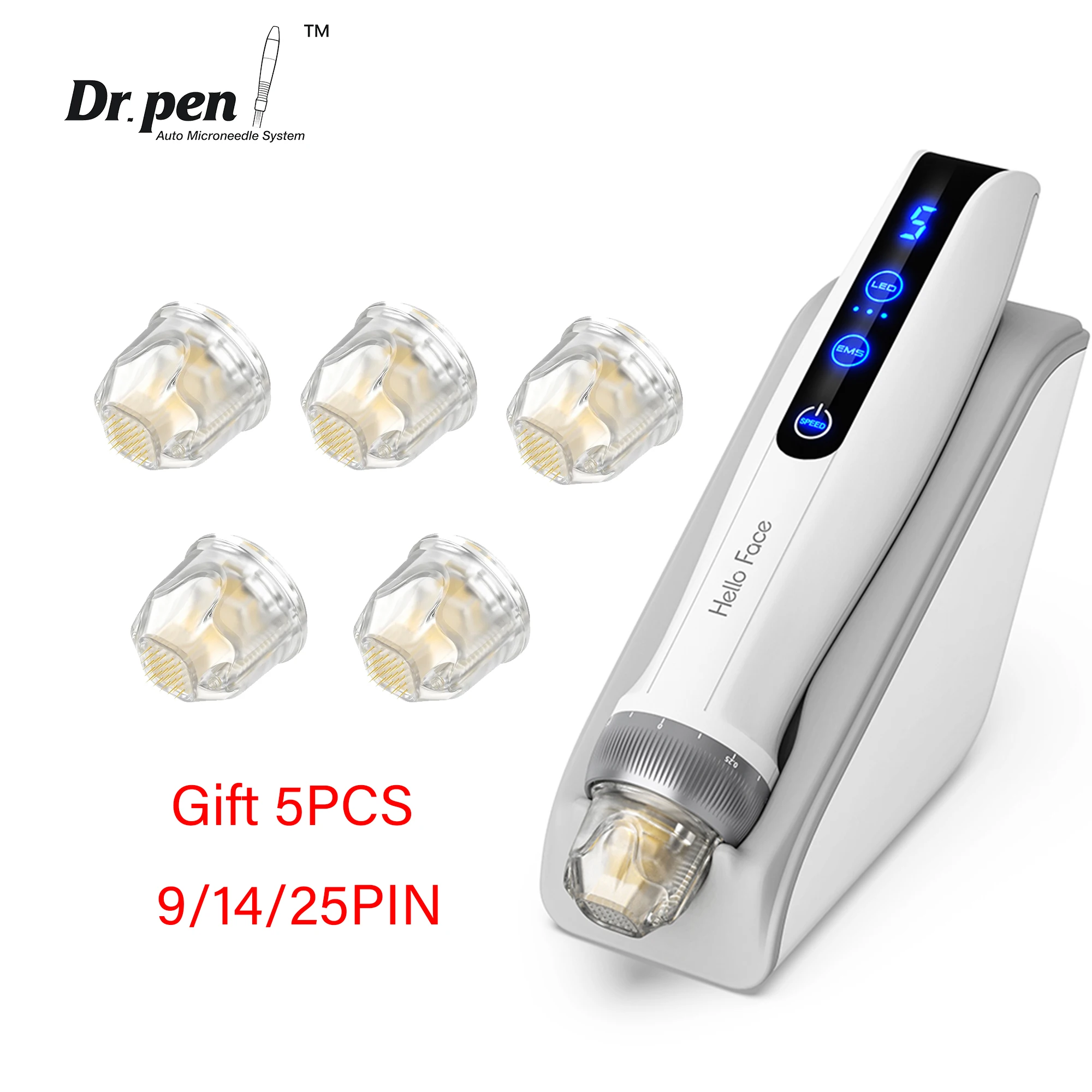 Dr Pen Q2 4 in 1 EMS Electroporation LED Red light Blue Light Automatic Serum Applicator Bio Pen Derma Pen Microneedling Device