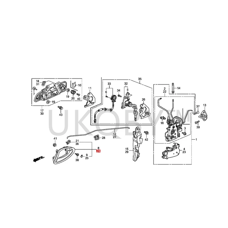 مجموعة مقبض الباب الداخلي الخلفي ، مناسبة لـ Ho nd a F it di ، 72120SENH01ZB 72160SENH01ZB #3