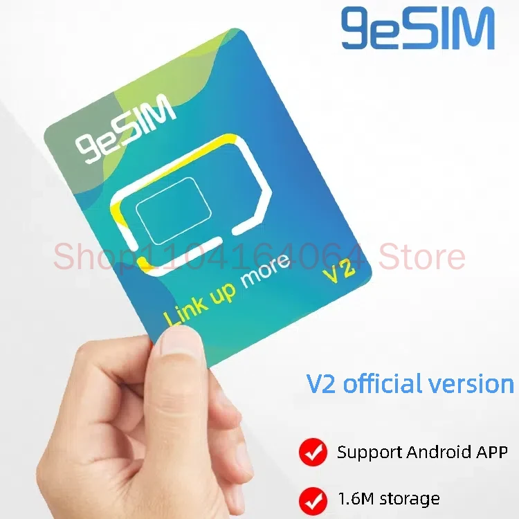 9eSIM Card V2 Writing Card ESIM to SIM Physical Card Advanced Version 1.6m Large Capacity