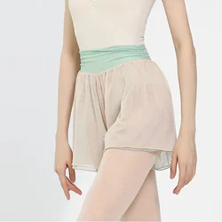 Ballet Reversible shorts Double Layers Color Gauze Ballet Skirts Short Dance Training Dress Ballet Tutu Yoga dance pants