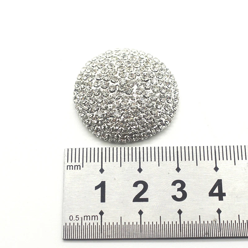 5Pcs/Lot 30MM iamonte Rhinestones Buttons for Decoration of Wedding Party Hair Bows Accessories Ribbon Flatback