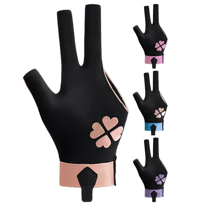 Billiards Gloves 3-Finger Billiard glove Pool Gloves Anti-Slip Grip Cue Sport Gloves Breathable Billiard Shooter glove for Women