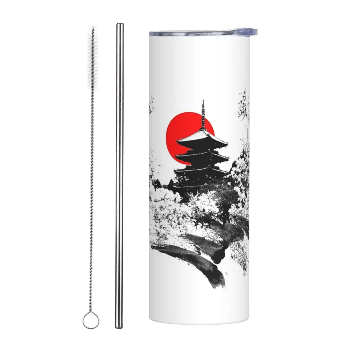 Kyoto Japan Old Capital Stainless Steel Tumbler Vacuum Insulated Mugs Thermal Cold Cups Straw With Lid 20oz