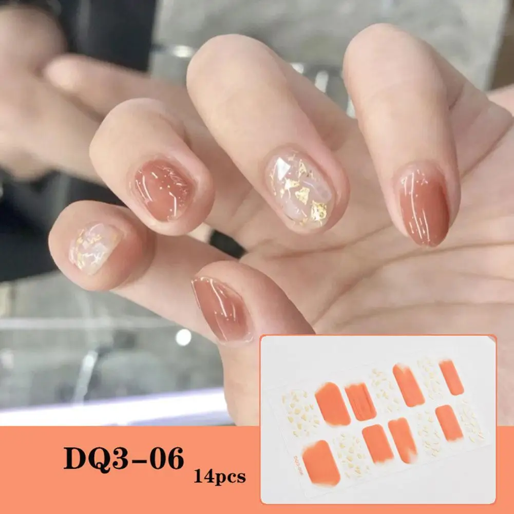 Pegatinas de Arte de uñas de Gel semicurado, lámpara LED UV 3D, pegatina dorada, decoración, máscara, manicura, calcomanía de Color, proceso, Sol O5H8