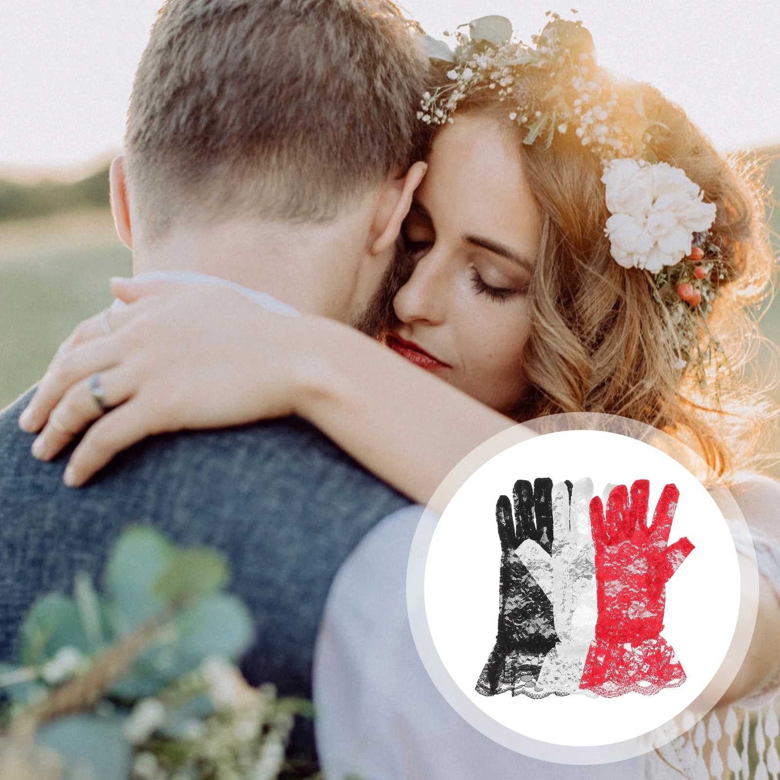 

Women Elegant Sunblock For Wedding Bridal Prom Tea Wedding Bridal Gloves Party Banquet Red Black White Gloves