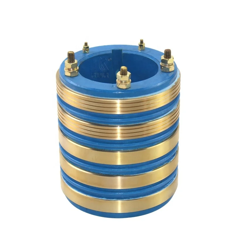 

SRS 60 * 110 * 130 Copper Rotary Joint Electric Connector 5-Ring Slotted Electric Slip Ring With Herringbone Copper Brush Holder