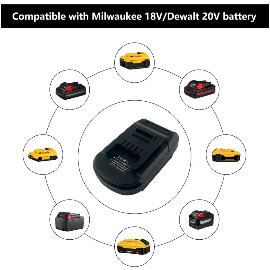 Imagem -06 - Adaptador do Conversor da Bateria para Dewalt Ferramentas Elétricas do Lítio Dewalt 18v 20v Bateria do Li-íon para para Wanshell Dm18ein
