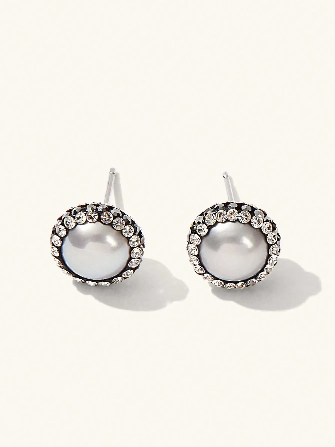 

925 Sterling Silver Freshwater Cultured Pearl Stud Earring Temperament CZ Grey Pearl Earrings Party Jewelry Gifts For Women Gril