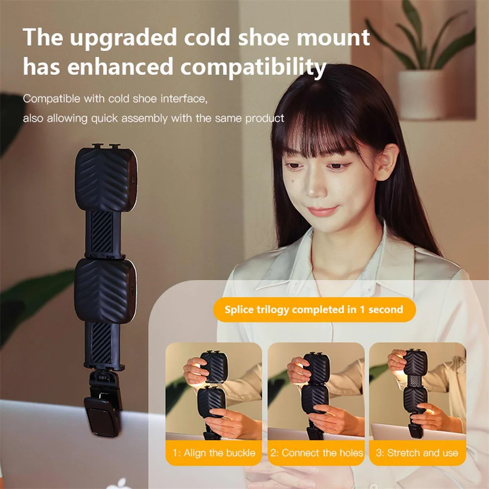Luz LED con Clip para selfi, Luz Portátil para teléfono en vivo, tableta, ordenador portátil, fotografía, maquillaje, vídeo, luz de relleno de escritorio, actualización de 2024