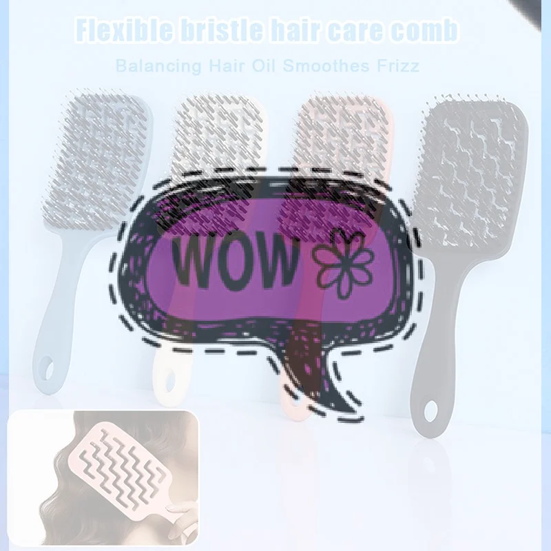 

1 шт. Расческа для распутывания волос из кабаньей щетины, полая, антистатическая, для массажа кожи головы, инструмент для укладки волос в салоне, для подарка