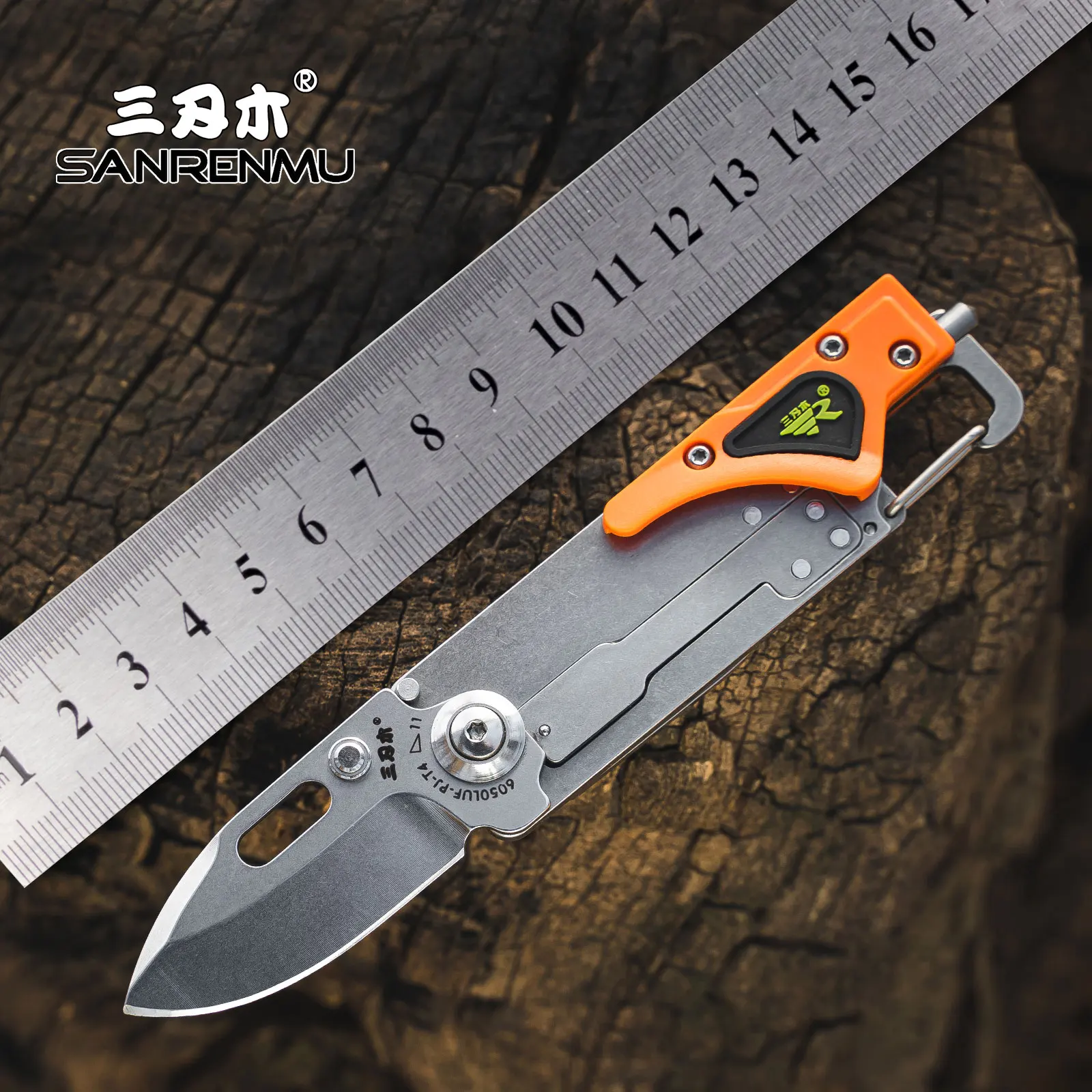 SANRENMU 6050 cuchillo plegable de bolsillo multifuncional para acampar al aire libre caza EDC Mini afilado para defensa de la industria militar herramienta