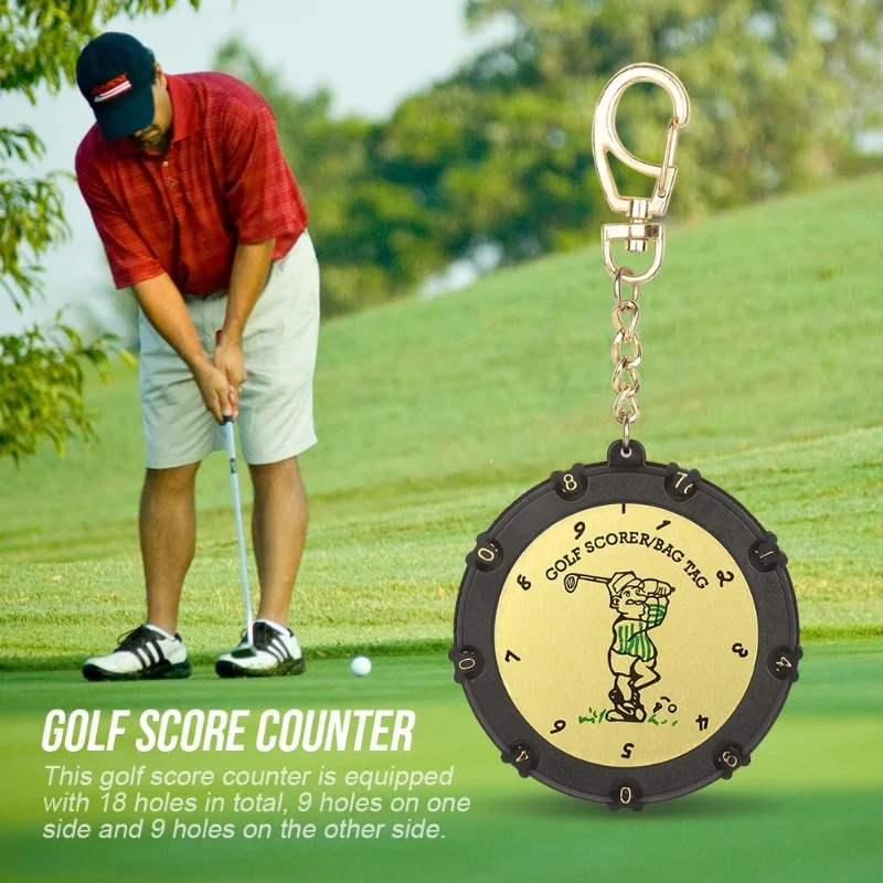 CAITON 18 Holes Golf Score Stroke Shot Counter Keeper With Clip Keychain Accessories