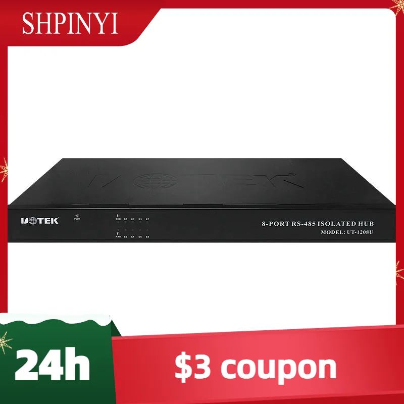 

Industrial 8-Port RS-232 RS-485 to RS485 Hub with Optoelectronic Isolation Half-Duplex Lightning Surge Protection UT-1208U