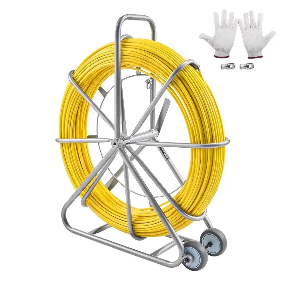 

Fiberglass Fish Tape Puller 656ft 5/16in Wire Cable Duct Rodder