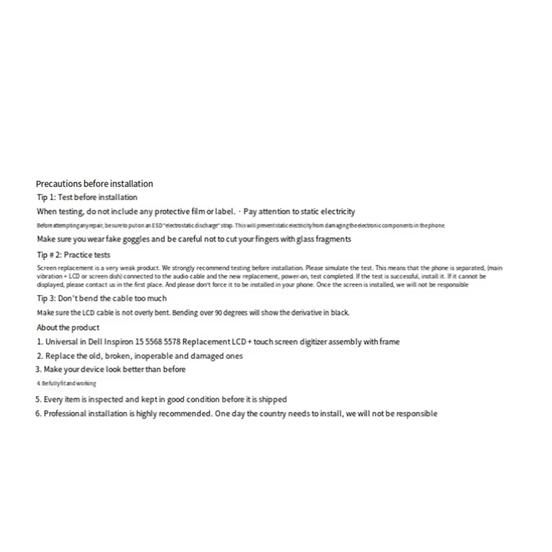 شاشة LCD FHD 1920X1080 40 Pin P58F001 لمحول رقمي 15 5568 5578 مجموعة كاملة مع إطار أسود-TCES