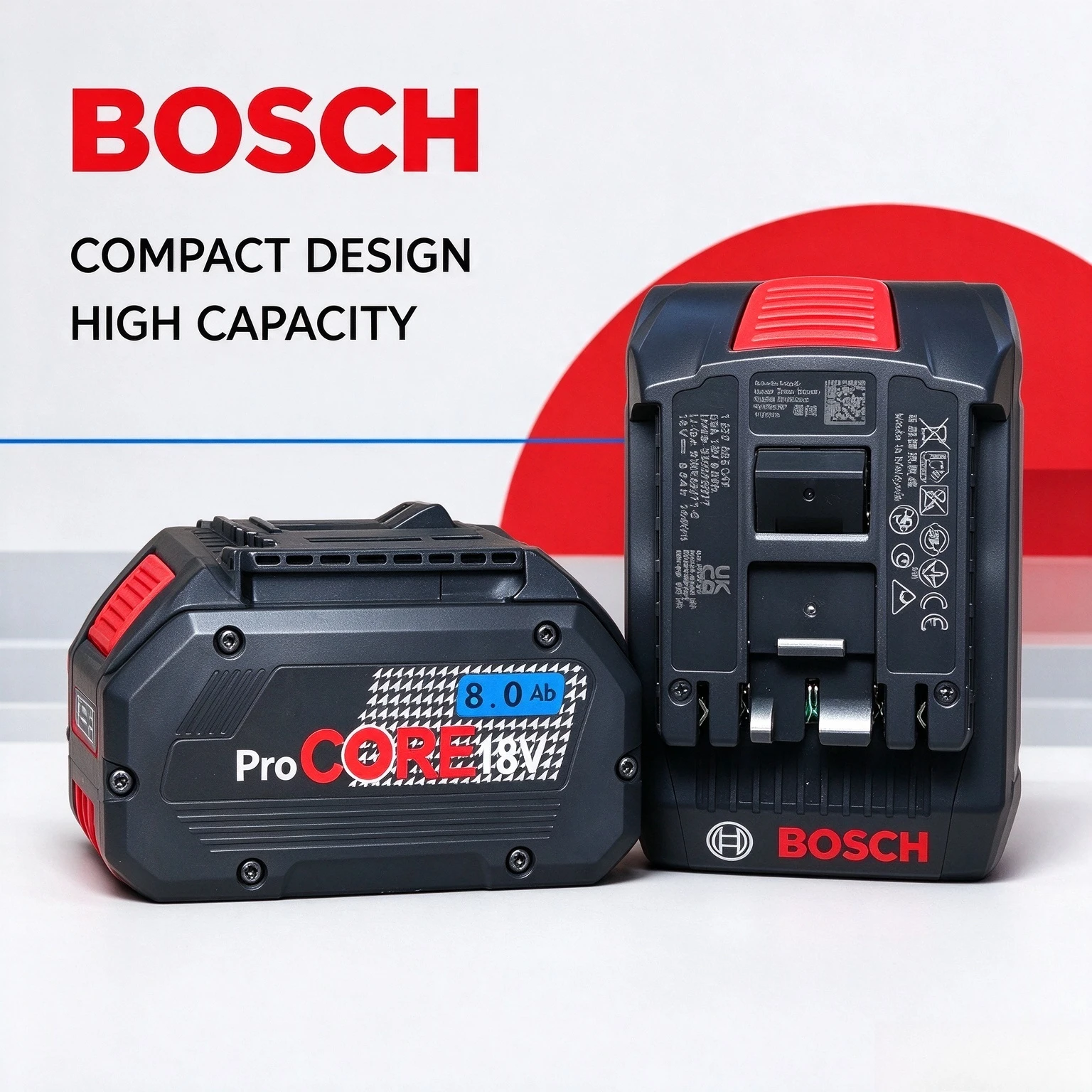 Bosch 8.0Ah 18V Rechargeable Lithium Battery, 21700 Cells, Dust Resistant Build, Direct Replacement for GBA18V80 BAT609 BAT618