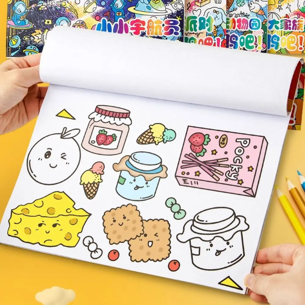 

Montessori Paper Children Coloring Activity Book Space Portable Color Filling Toy Animal Mountable Wall Gifts