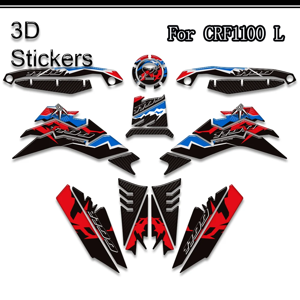 Motorcycle For CRF1100  1000 L CRF1100L Africa Twin AfricaTwin Adventure ADV Sports Tank Pad Fairing Fender 3D Stickers Decals