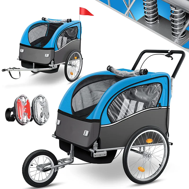 Children\'s Bicycle Trailer Jogging Stroller Outdoor Foldable Bicycle Trailer Transportation Goods Park Bicycle Trailer