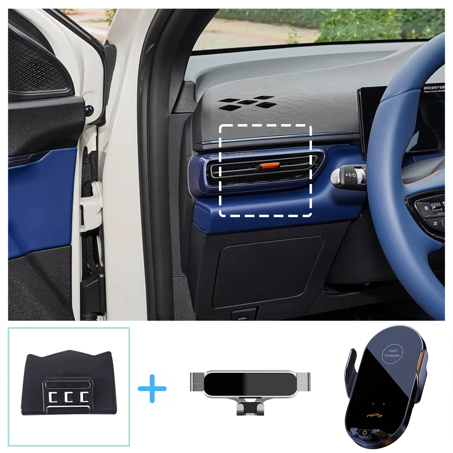 

For BYD Seagull 2023 2024 2025 Car Phone Holder Wireless Charging Bracket Base Gravity Stand Phone Mount Car Accessories