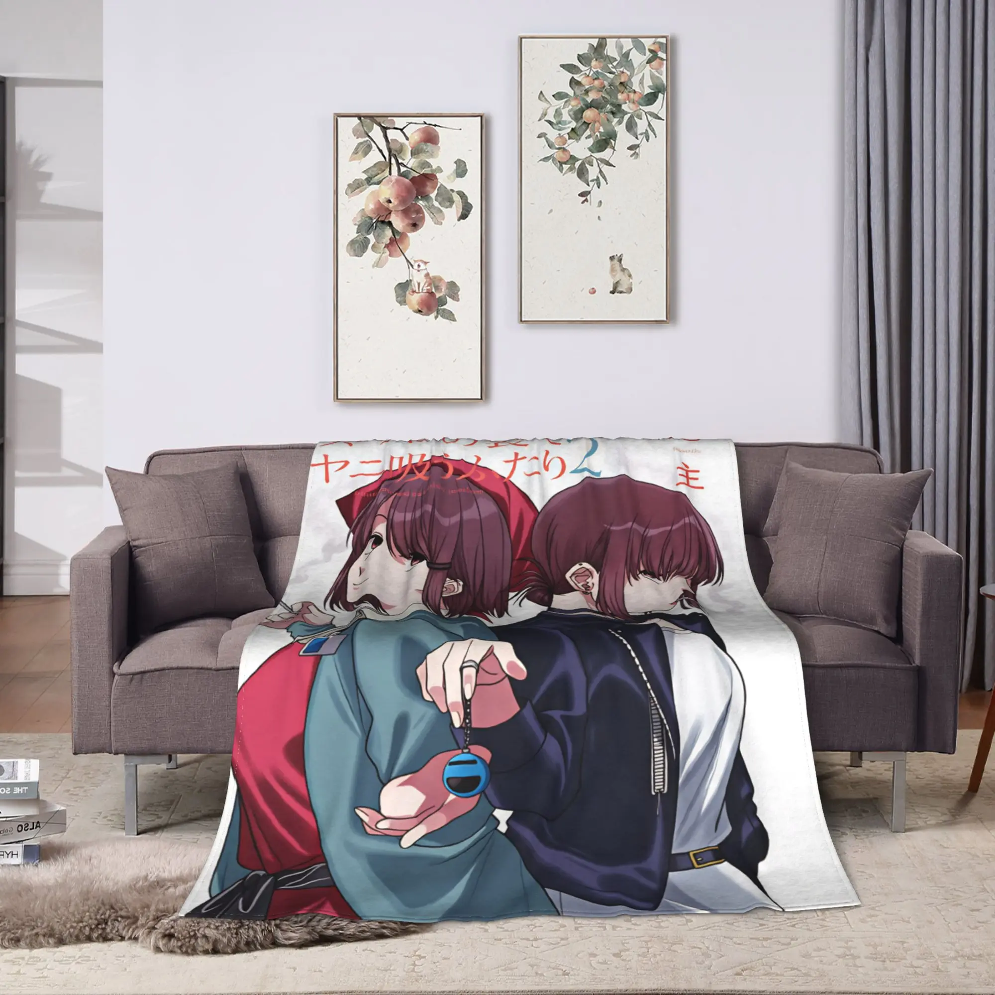 Smoking Behind the Supermarket with You Blankets Quality Warm  Throw Blanket Winter Picnic Couch Chair Sofa Bed Print Bedspread