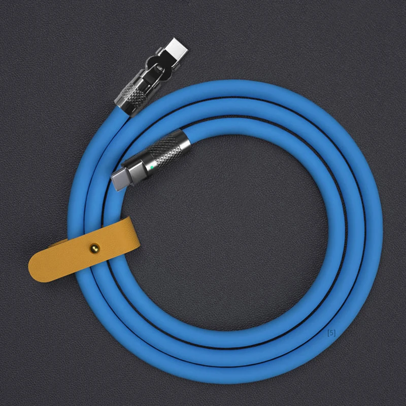 120 W 6a supersnel opladen type C siliconen 180 °   roterende elleboog TYPE-C-C datakabel 1M 2M USB-kabel USB C naar C oplaadkabel