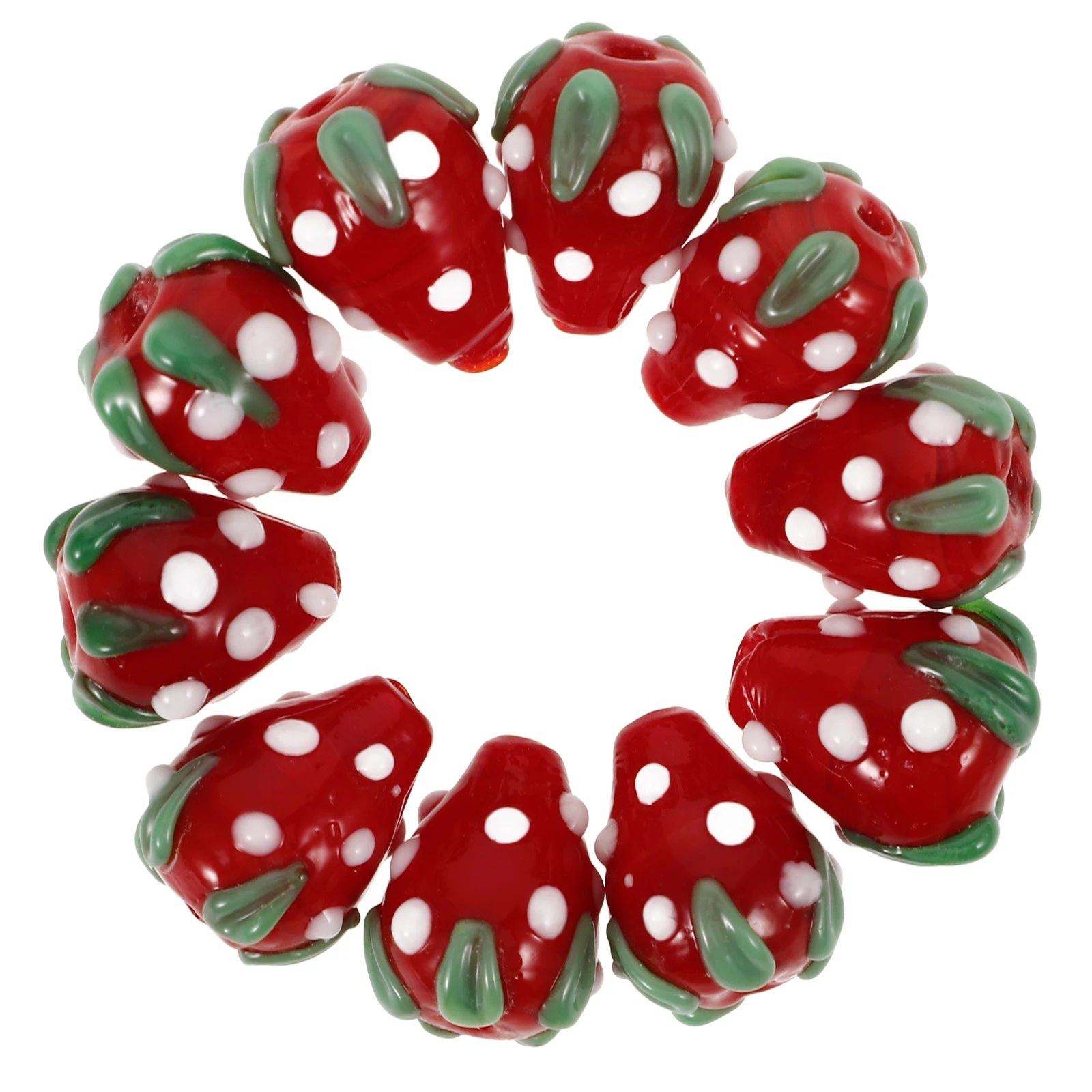 

10 Pcs Other Accessories Strawberry Beads Travel Fruit Plastic Strawberries Craft