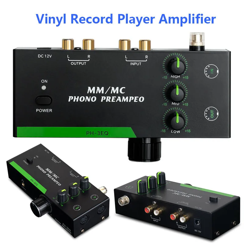 Versatile Turntable Amplifier Vinyl Record Player Amplifier Low-Noise Preamplifier with Level Control for MC/MM Turntables