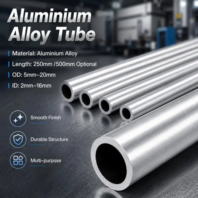 1pcs Aluminium Pipe 2~5mm Thickness Straight Round 250mm 500mm Long Aluminum Alloy Tube Aluminum Round Tubes