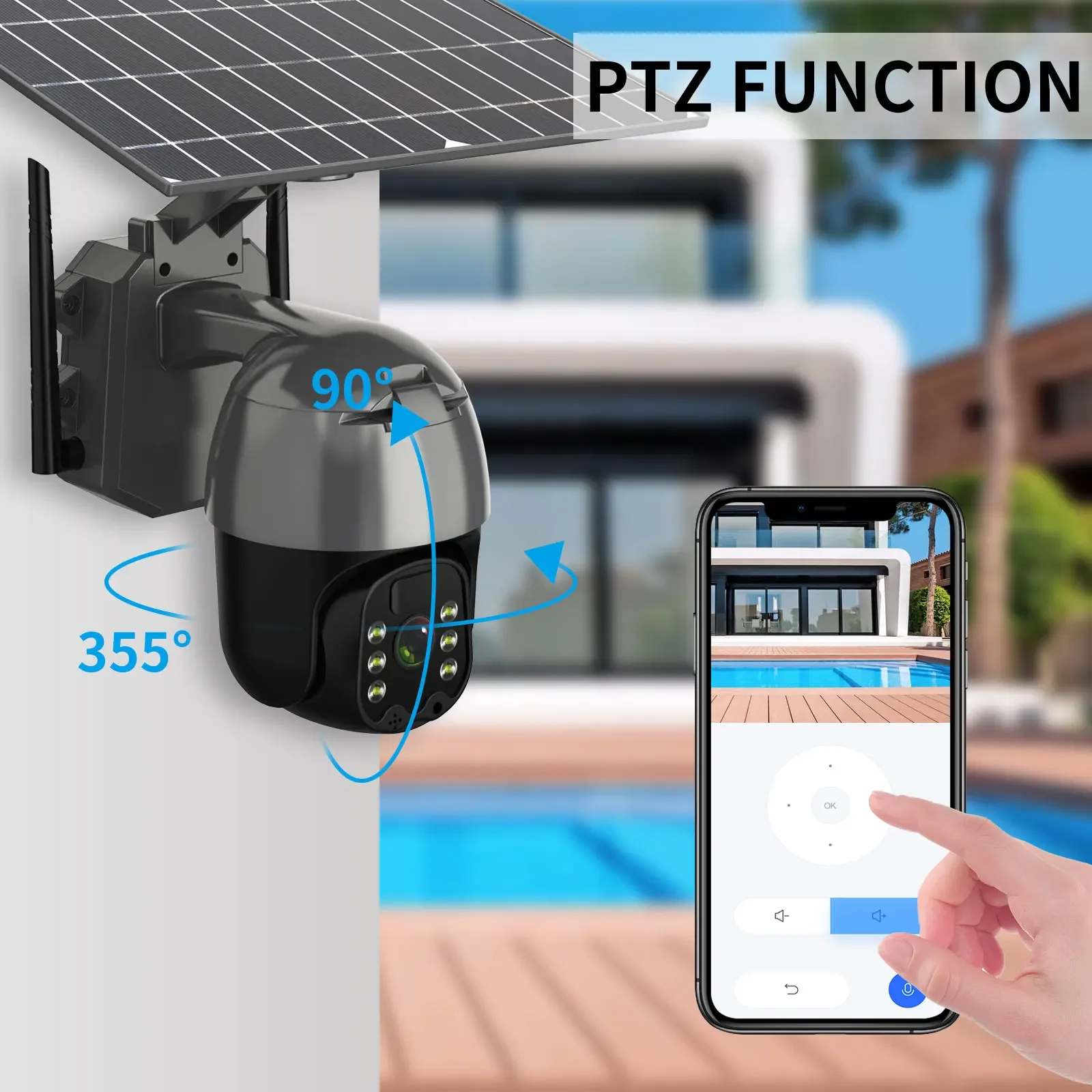 HD 3MP Outdoor 4G Solar Camera WIFI PTZ Cloud Storage PIR Motion Detection Battery CCTV Wireless Surveillance Night Vision Camer