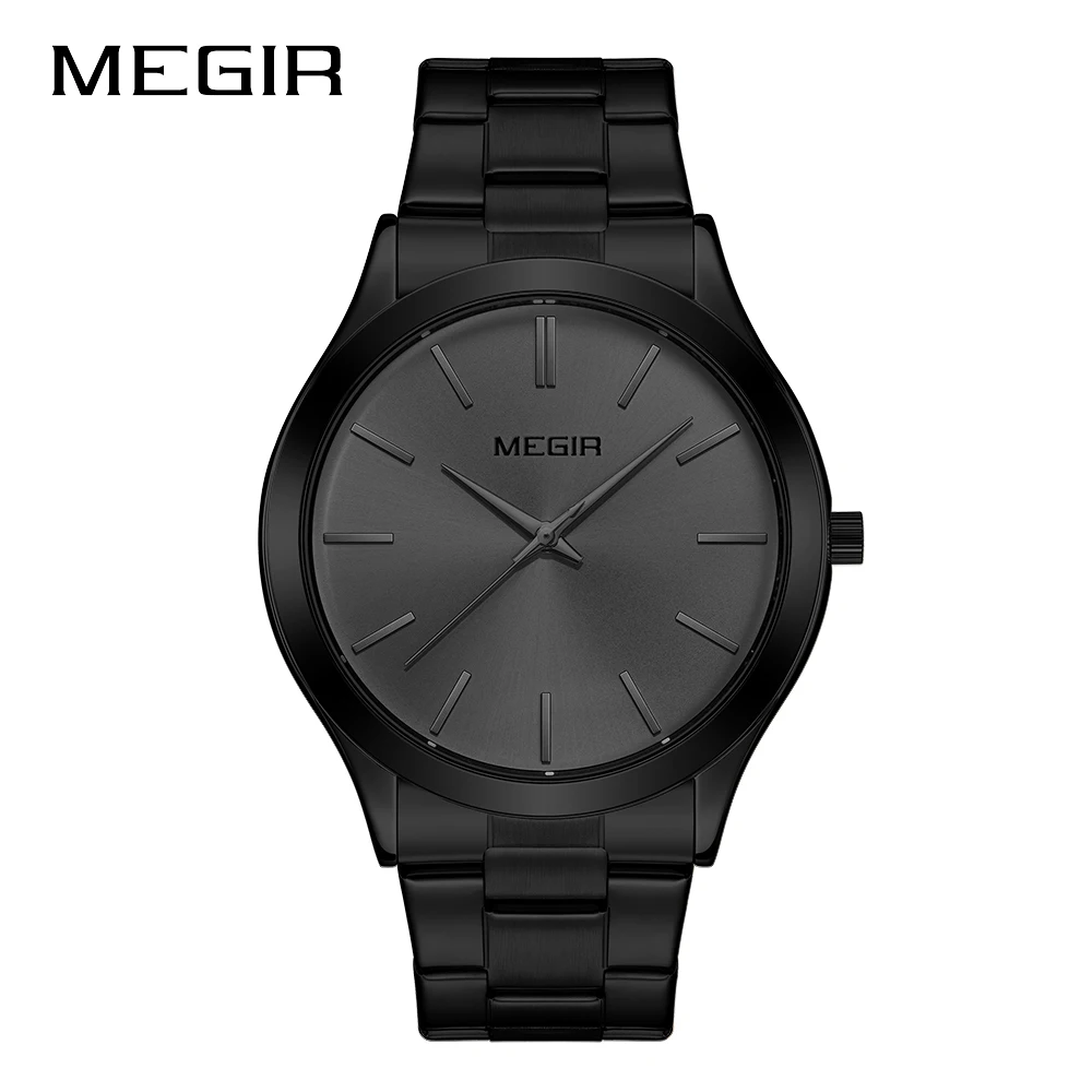 MEGIR Luxury Simple Quartz Men's Watch Business Stainless Steel Bracelet Luminous Watches Man High-Quality Clock reloj hombre