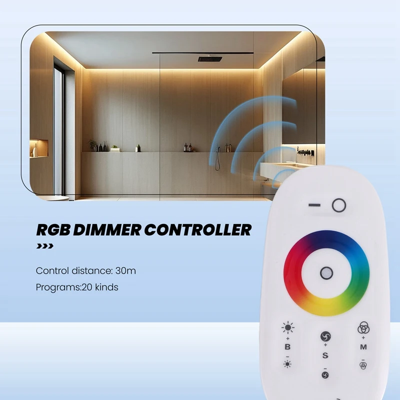 RF LED Remote Controller 2.4Ghz Wireless RF Touch LED RGB Dimmer Controller For 5050 3528 RGB LED Strip Light 12V/24V