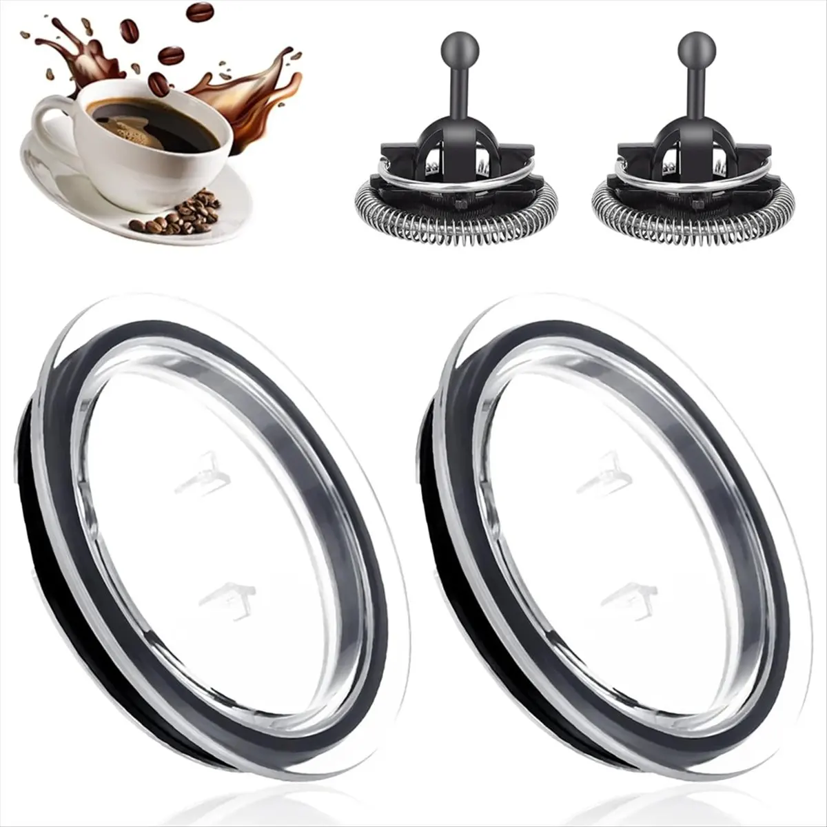PROFESSIONAL USE Milk Frother Lid and Milk Frother Whisks for Frother Aeroccino 3 -Milk Frother Replacement Parts