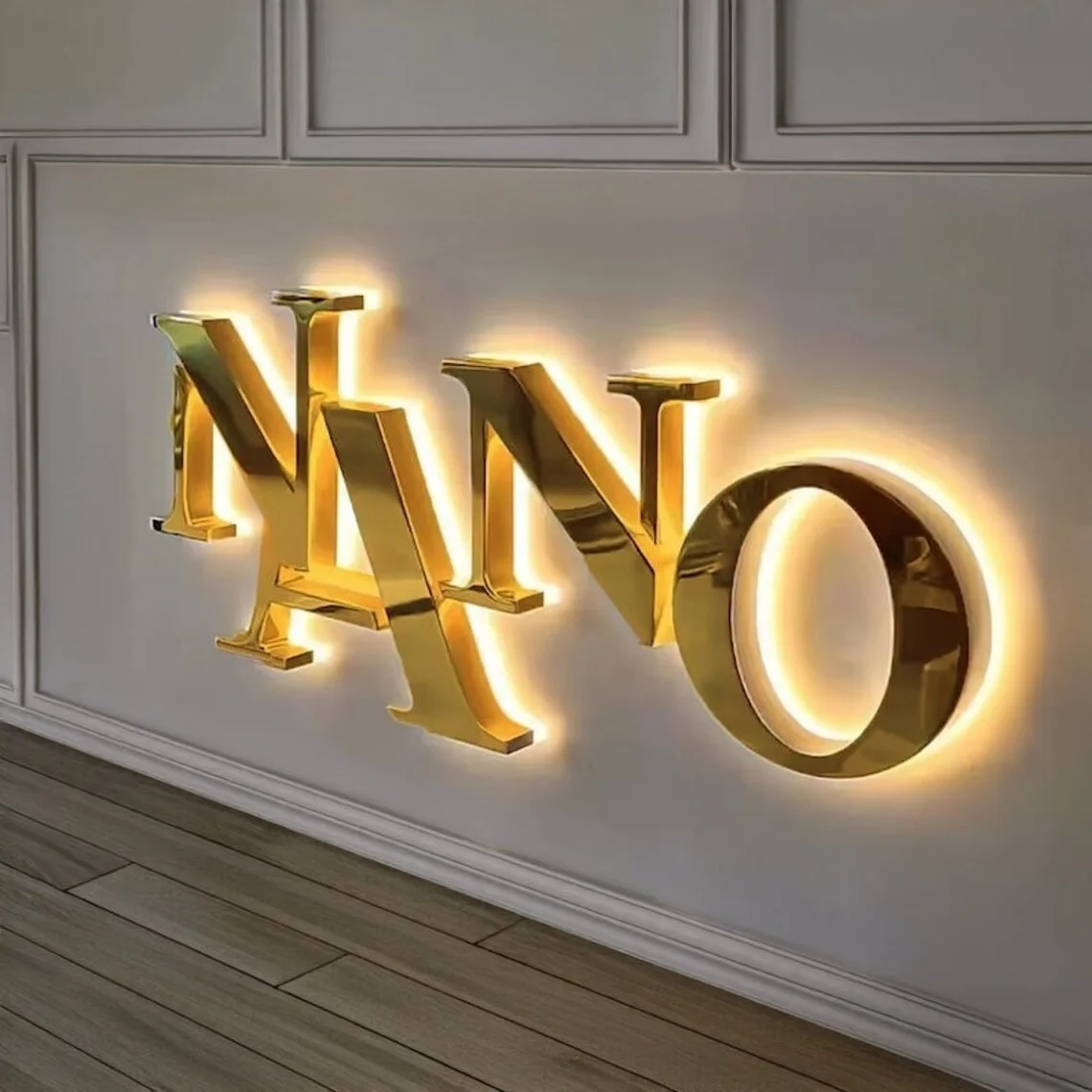 Letras de metal 3d personalizadas, sinal retroiluminado para parede, logotipo de negócios, salão de beleza, vitrine de metal, recepção, lobby de escritório, led, corte a laser