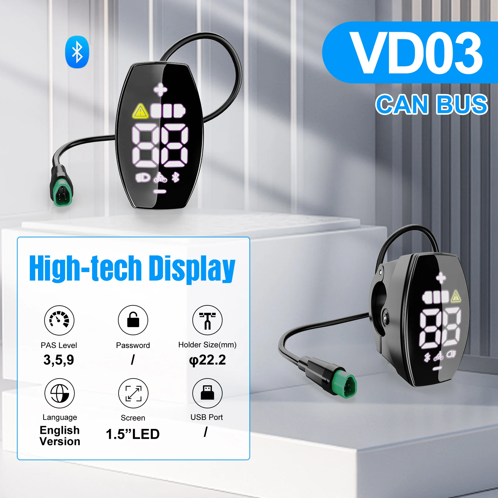 BAFANG KAN Display Elektrische Fietscomputer DPC010 VD618 EKD01 Bluetooth Bafang KAN BUS Protocol Motoren 5Pin Mannelijke Ebike Conversie