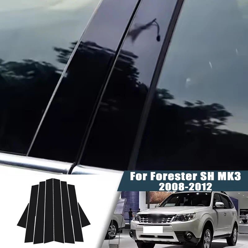 

For Subaru Forester SH MK3 2008-2012 2009 2010 Window Center Pillar Film Trim Cover B C Posts Sticker Column Car Accessories