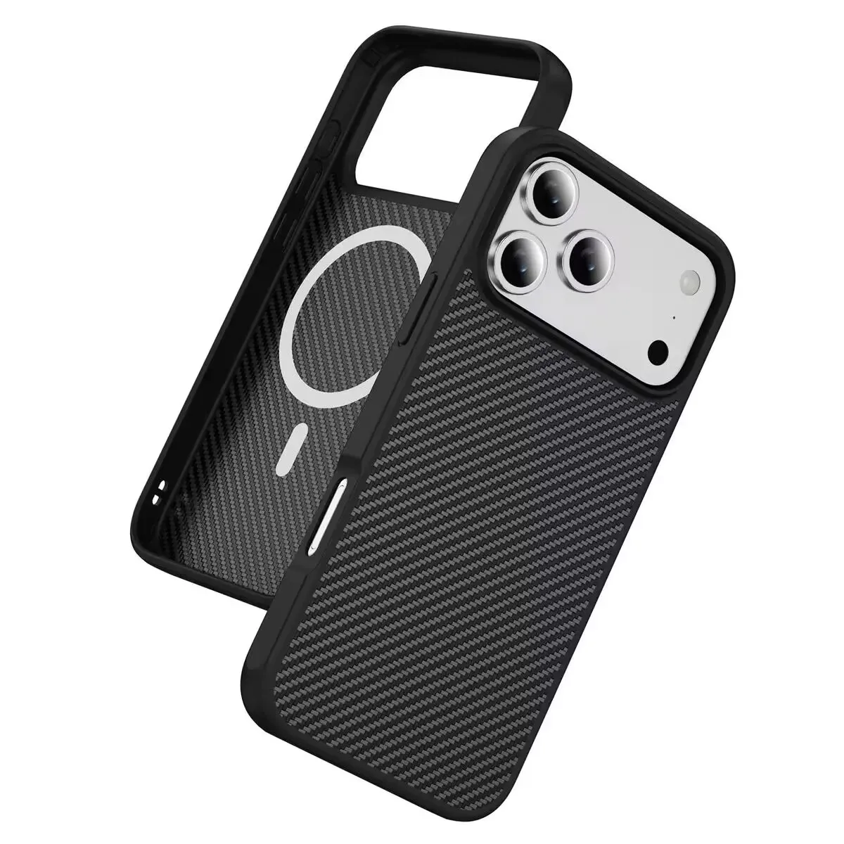 

teroxa for iPhone 17 Pro Max Air Case Aviation Carbon Fiber with Magnets Fit MagSafe Soft TPU Bumper Shockproof Protective Cover