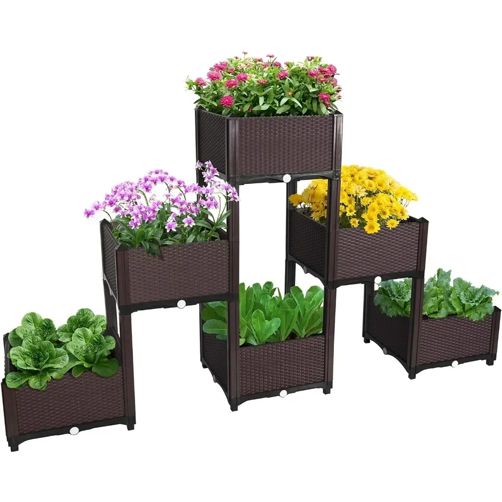 

Outdoor Planters, Raised Garden Beds for Vegetable,Flower,Herb ,Outdoor Standing Bed Gardening Garden Bo