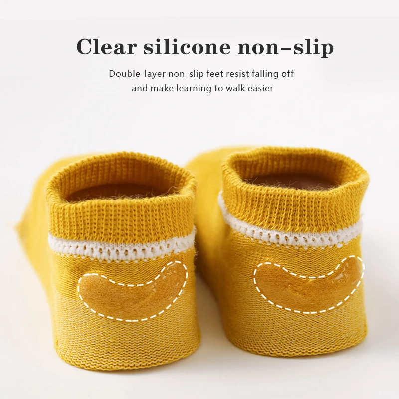 3 Pairs Autumn and Winter Cute Doll Newborn Baby Socks Thickening Newborn Tube Non-slip Glue Socks  Toddler Floor Socks
