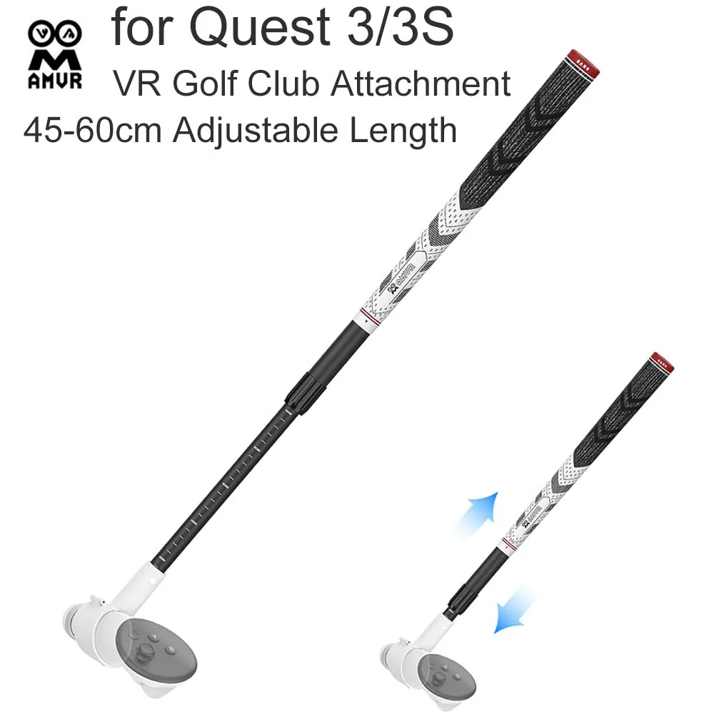 

AMVR Retractable Golf Club Attachment for Quest 3 3S VR Controller Handle Grip Kayak VR Game Accessories