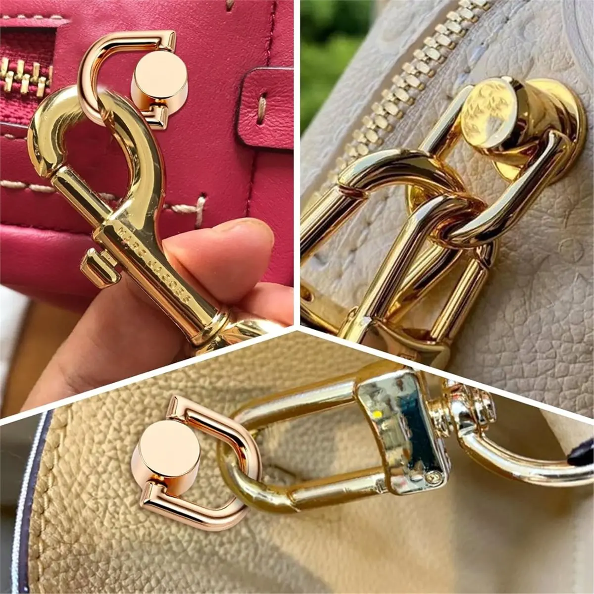 STOCK-8 PCS D Rings for Purse, Brass D Ring Studs Rivets Purse Strap Hardware with Punch Tool -for Leather Handbag Belt DIY