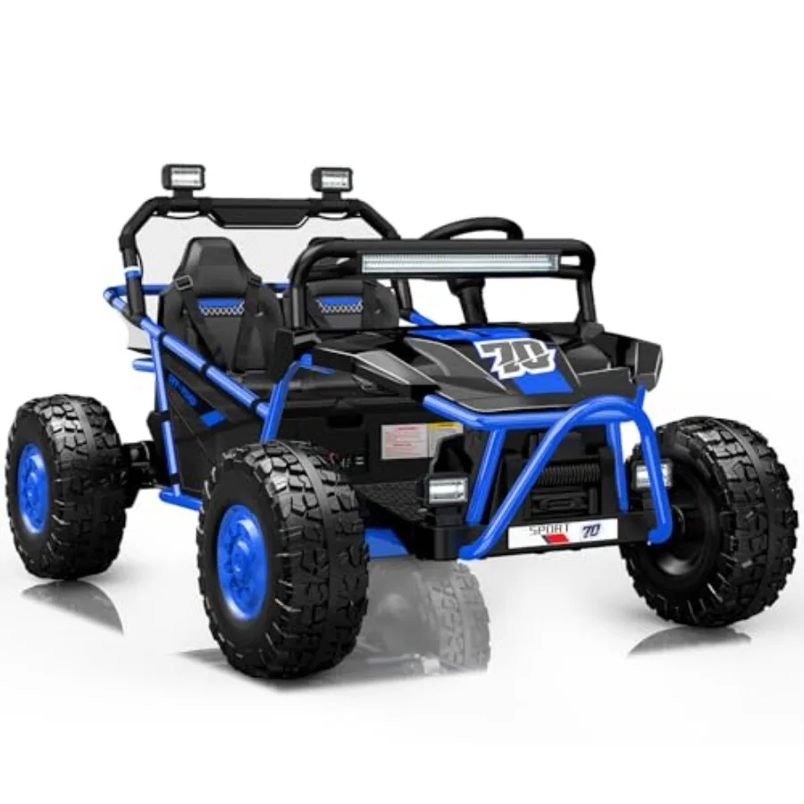 

36V Ride On UTV, 2-Seater 400W Electric Car for 6+, 5-8 MPH Speed, 14" EVA Wheels, Metal Frame, Bluetooth Music, Rear Metal Sus