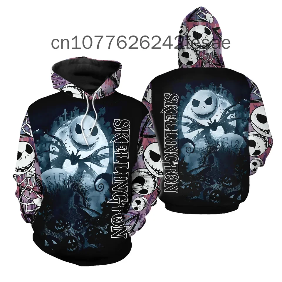 Jack Skellington And Sally Hoodie Casual Hip Hop Street Clothing Men's and Women's Long sleeved Sweatshirts