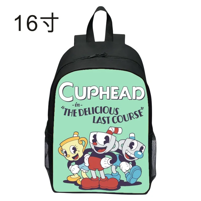 新しいプリントティーカップヘッド Cuphead パターンバックパック漫画 12 年生軽量バックパックワンピースドロップシッピング